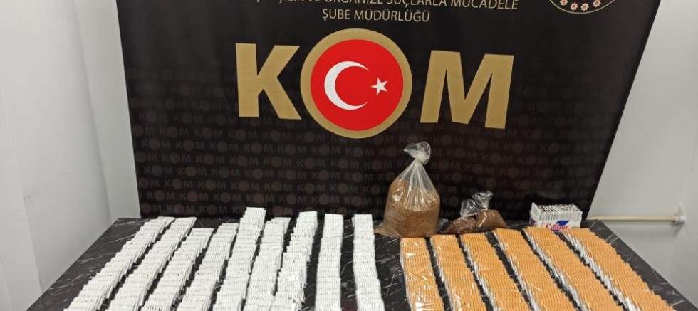 Kütahya’da 7 bin 880 adet makaron ele geçirildi