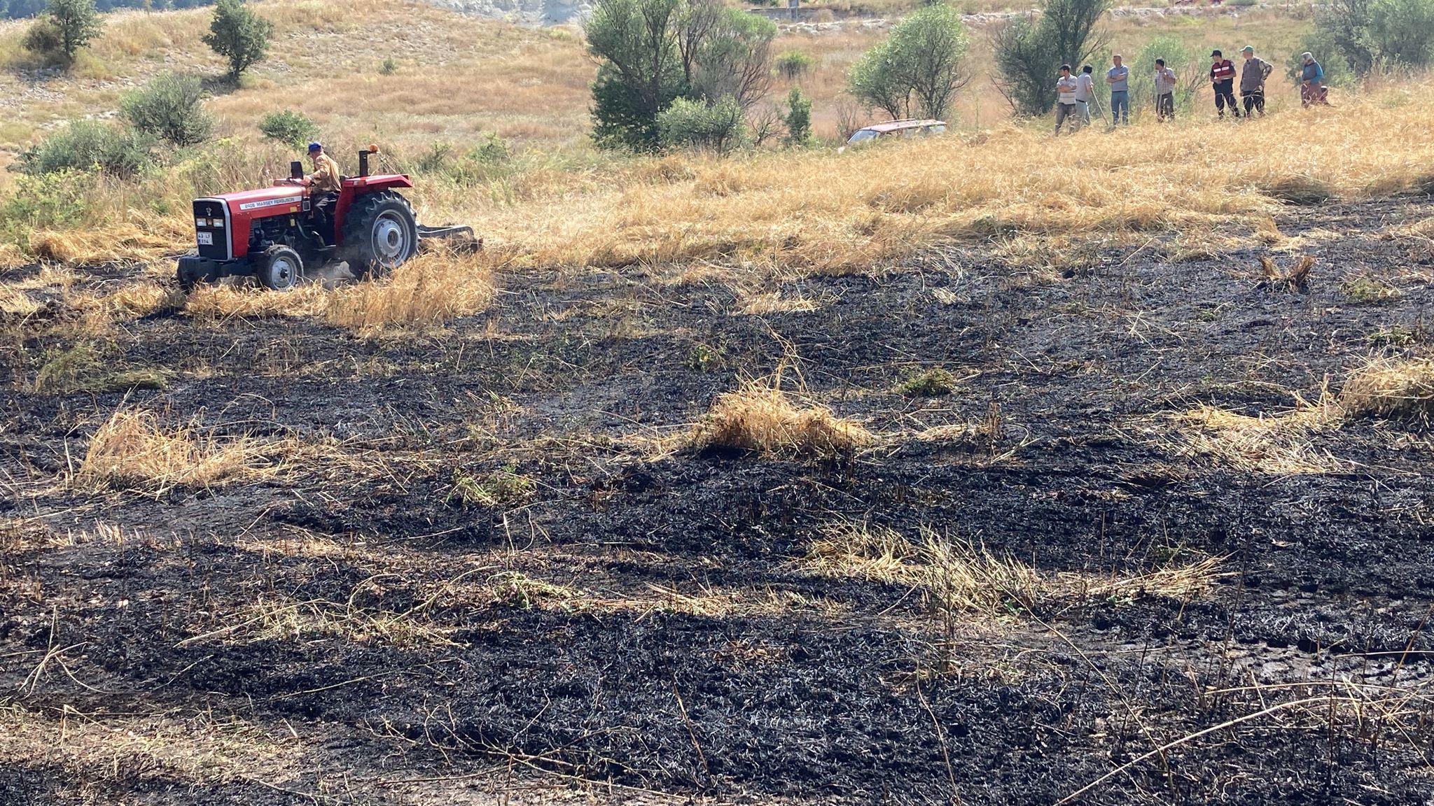 GEDİZ’DE 10 DÖNÜMLÜK ARPA EKİLİ TARLA YANDI