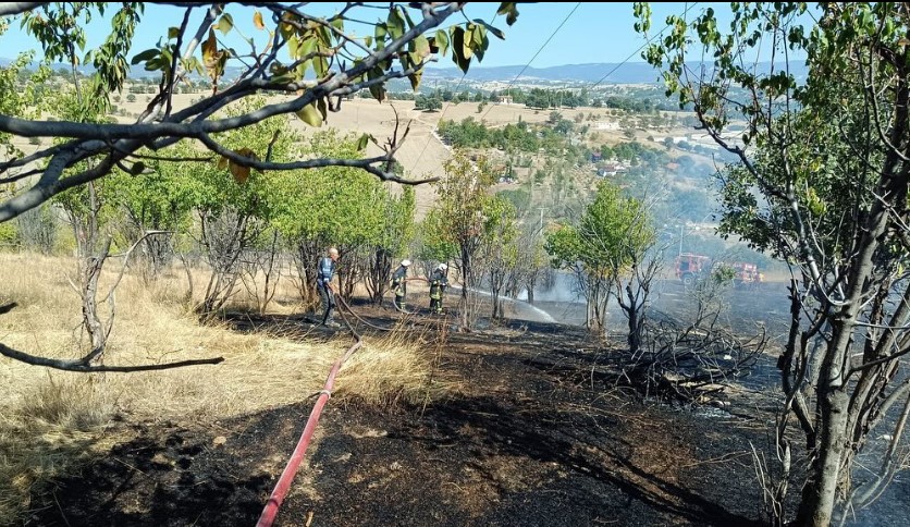 GEDİZ’DE ARAZİ YANGINI BÜYÜMEDEN SÖNDÜRÜLDÜ