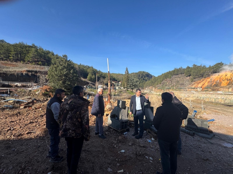 GEDİZ BELEDİYE BAŞKANI NECDET AKEL, ILICA TERMAL TATİL KÖYÜ ÇALIŞMALARINI YERİNDE İNCELEDİ