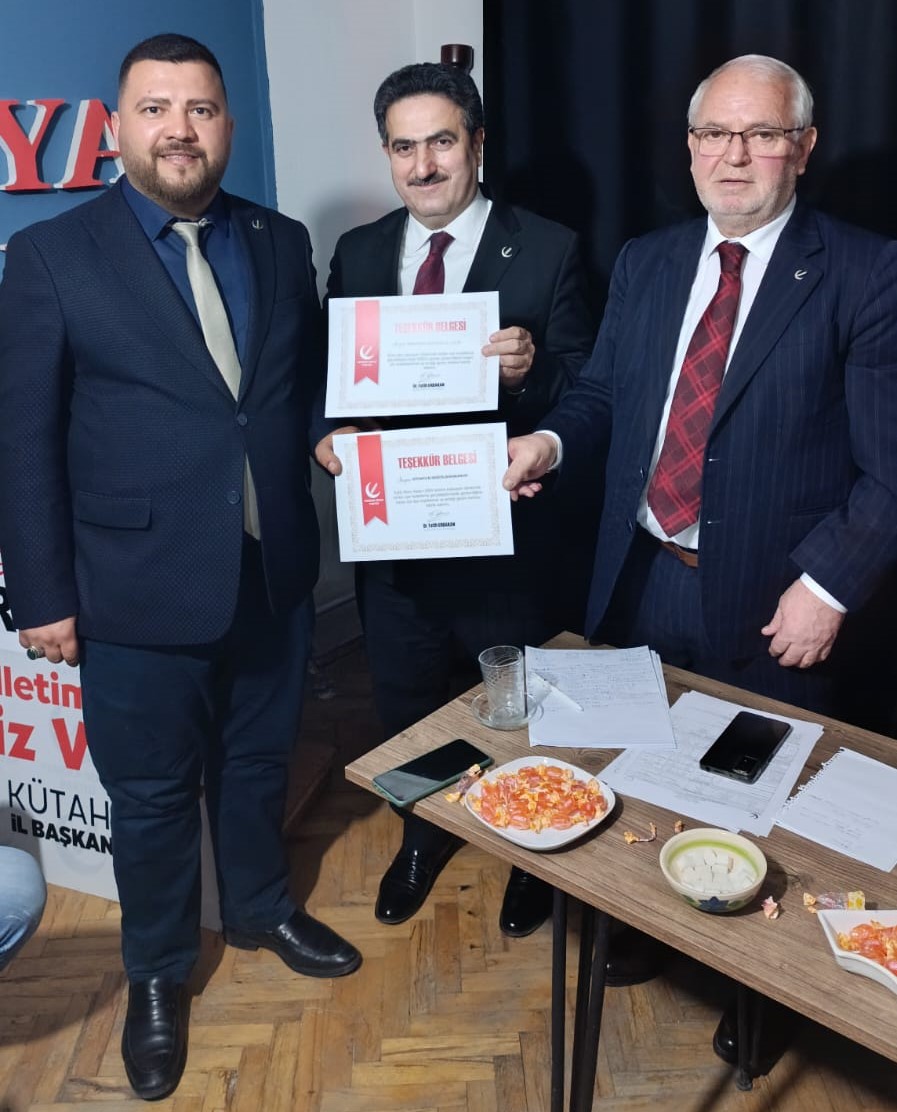 YENİDEN REFAH PARTİSİ GEDİZ İLÇE TEŞKİLATI’NA BAŞARI BELGESİ